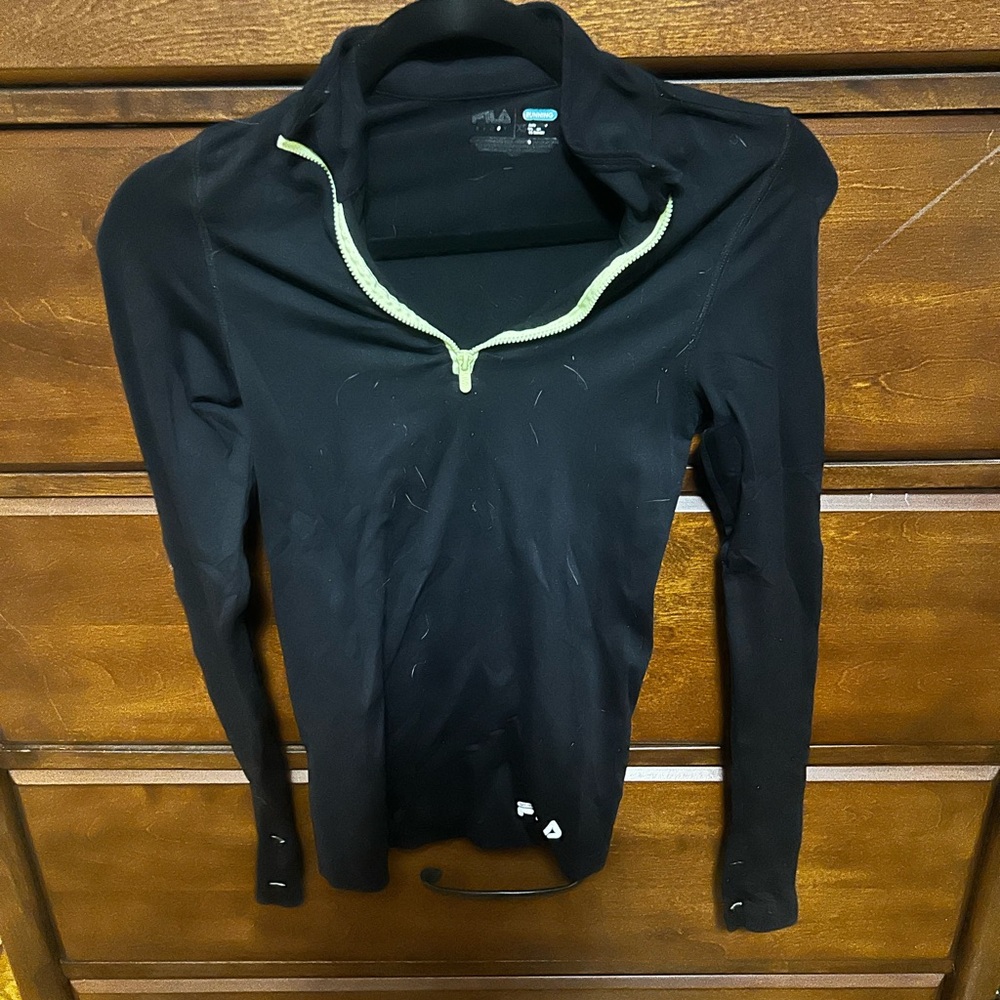 Black Fila Quarter-Zip Pullover